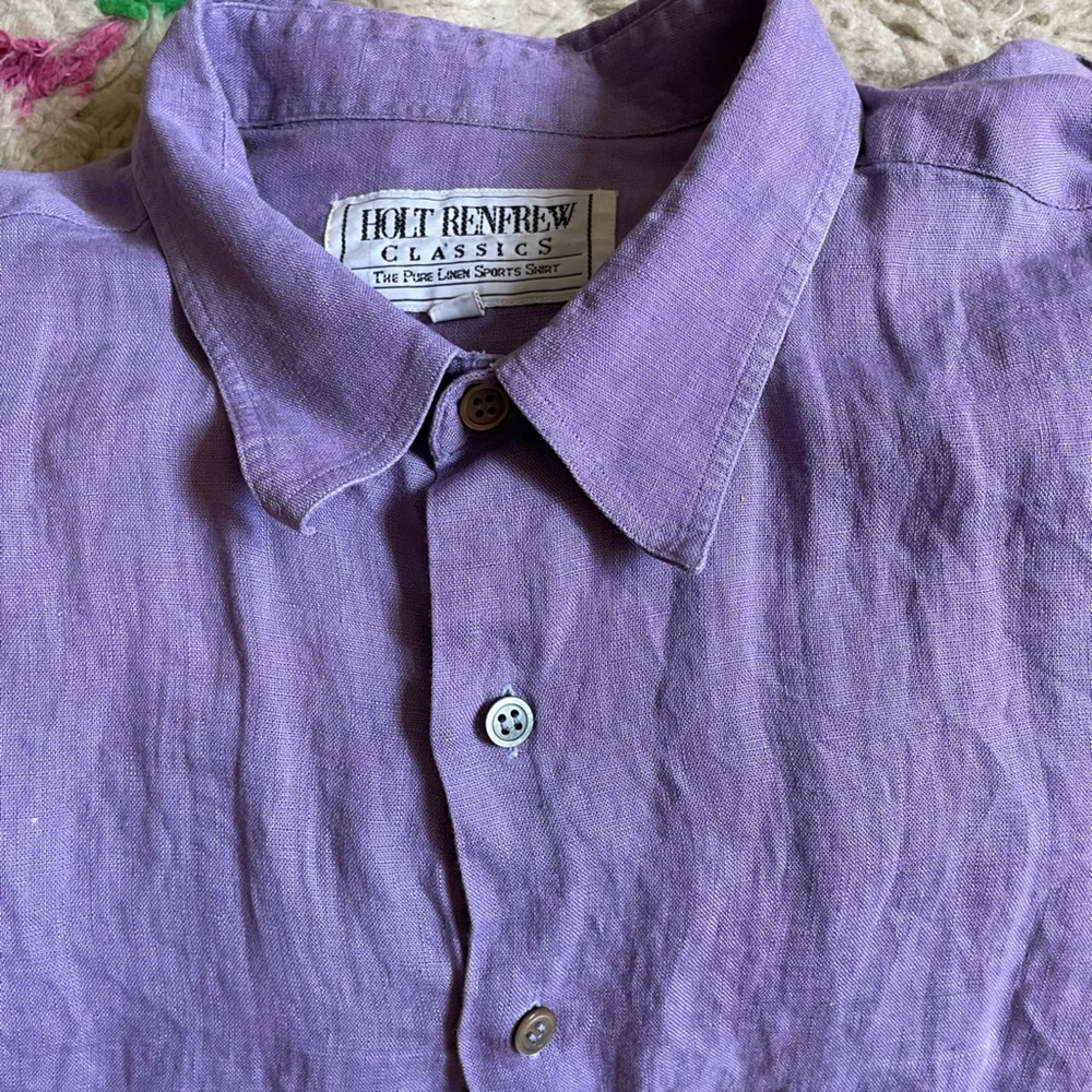Holt renfrew linen button down lavender